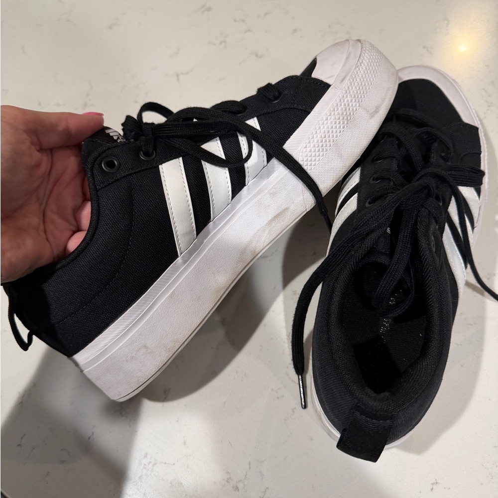 Adidas Women Black and White Platform Sneakers - Picture 5 of 6